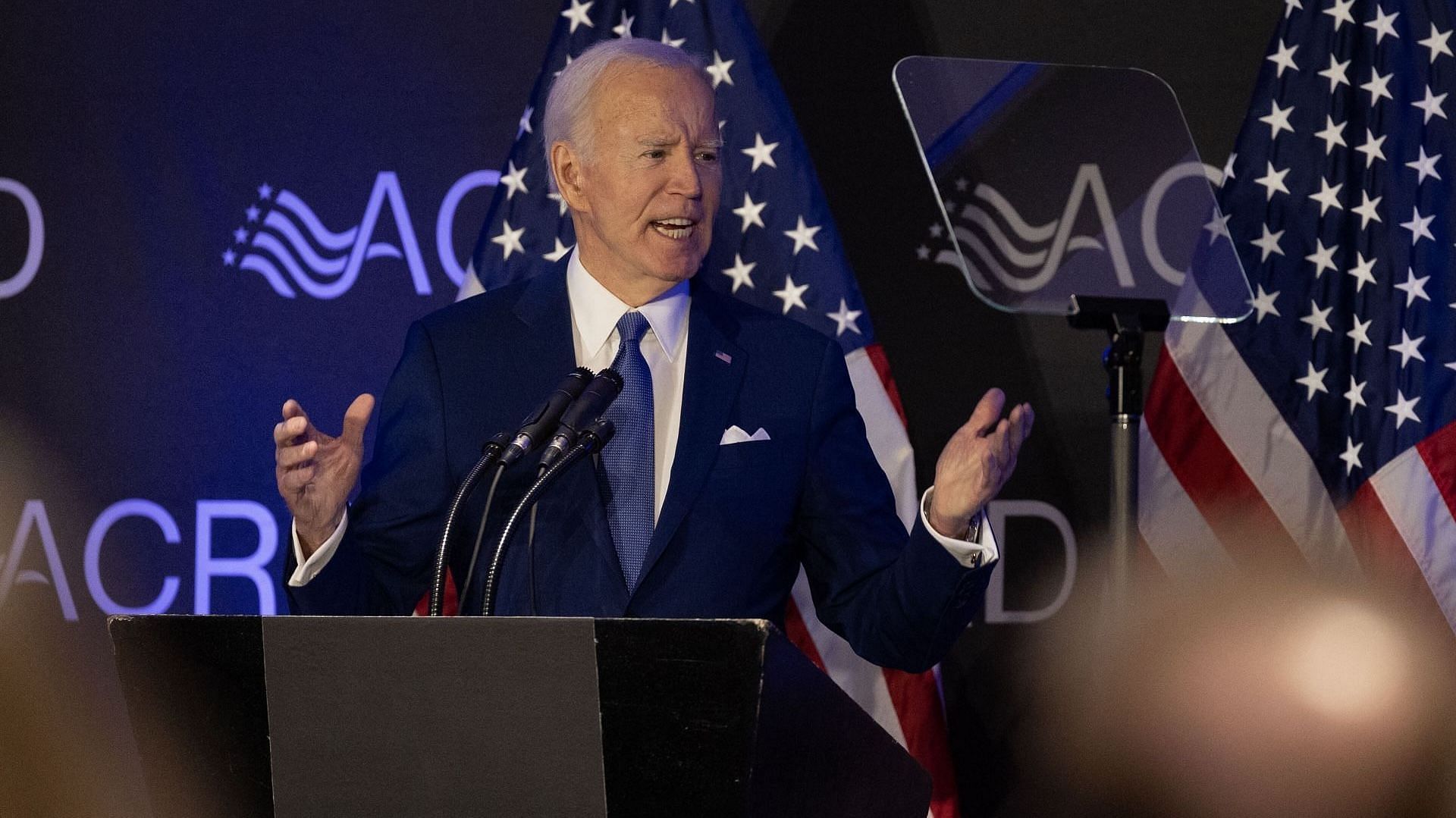 President Joe Biden speaks at a conference hosted by the Advocates, Counselors, and Representatives for the Disabled (ACRD) on April 15, 2025, in Chicago, Illinois. (Image via Getty/Scott Olson)